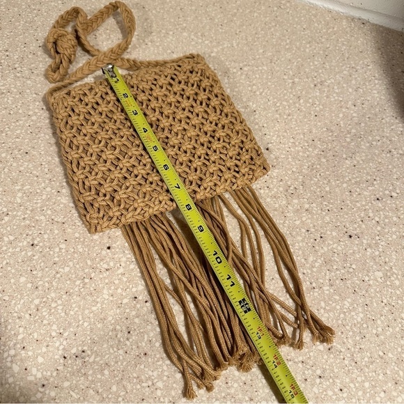 NEW Crochet Tassle Hipster Crossbody Bag Handwoven Straw Braided Bohemian Zipper - Picture 11 of 11